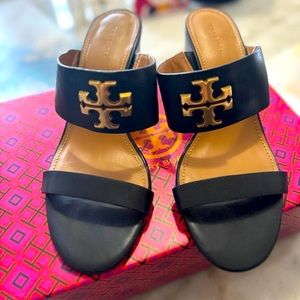 Tory Burch sandal wedge calf leather